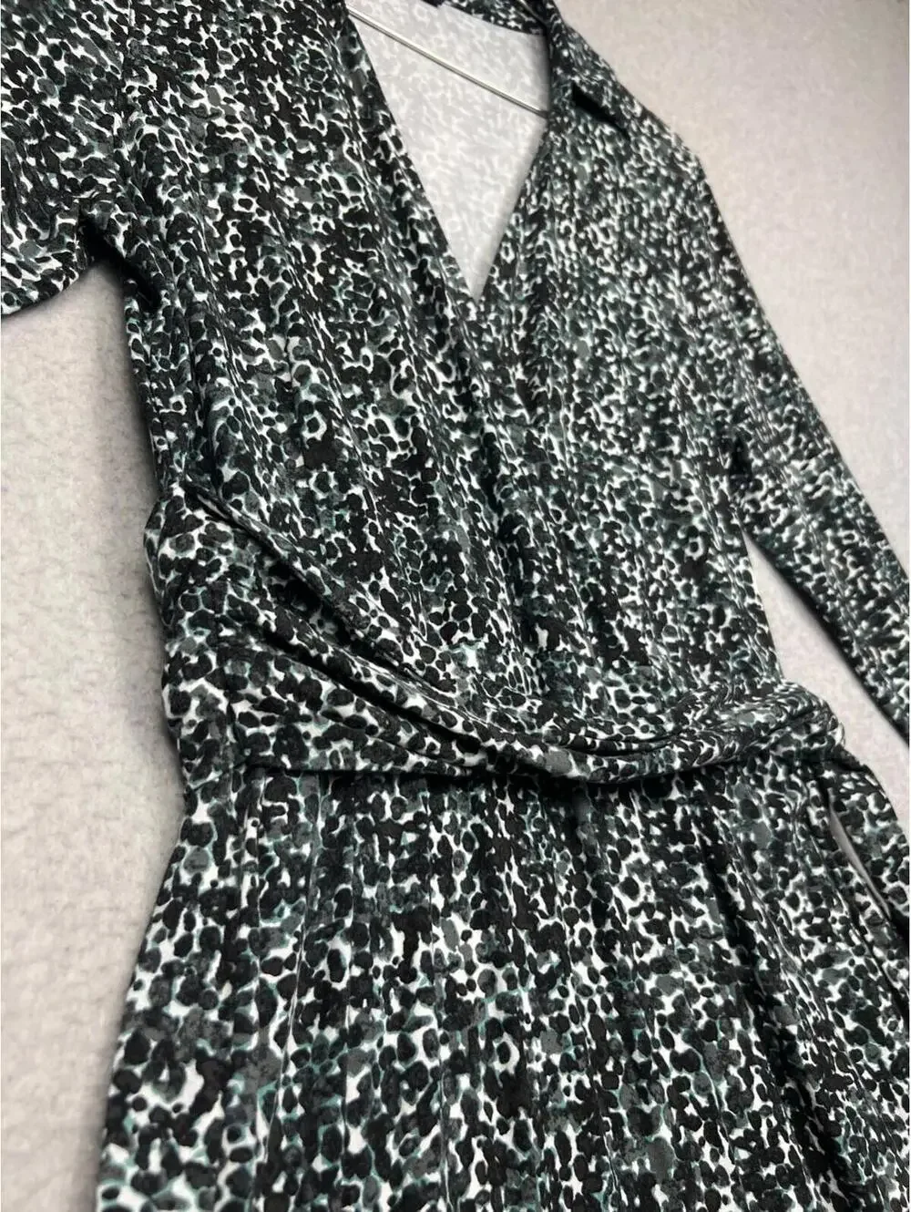 Ann Taylor Faux Wrap 3/4 Sleeve Dress Womens 12 Stretchy Casual Office Work